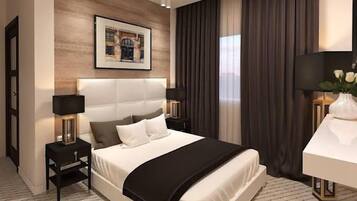 Deluxe Apartment, Balcony, City View | 2 bedrooms, in-room safe, desk, laptop workspace