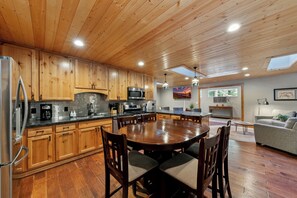 Fridge, microwave, oven, stovetop - Forested Family Getaway: Hot Tub, BBQ, Ping Pong (South Lake Tahoe)