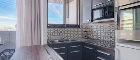 Lägenhet - utsikt mot staden | Eget kök | Espressobryggare