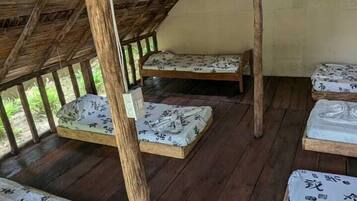 Economy Shared Dormitory, Balcony | Down comforters, laptop workspace, free WiFi, bed sheets