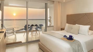 Colchones Select Comfort y caja de seguridad en la habitación