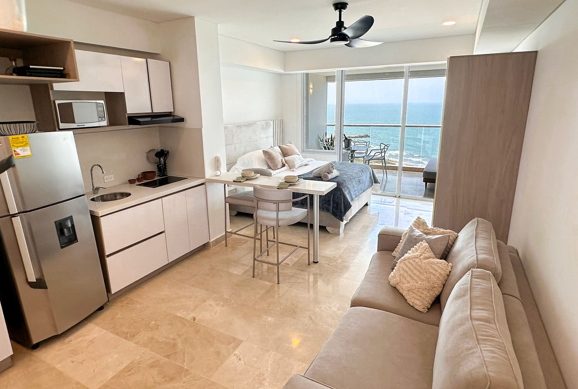 开间, 海景 | 私人厨房 | 冰箱、炉灶、厨具/餐具、冰柜