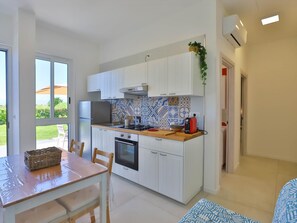 Fridge, microwave, oven