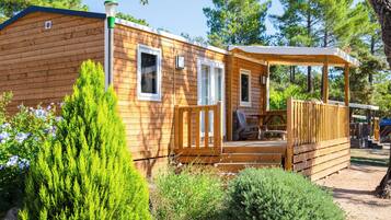 Mobile Home Confort, 2 chambres, climatisation | Terrasse/Patio