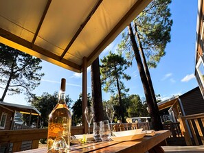 Casa mobile familiare, 3 camere da letto, aria condizionata | Terrazza/patio