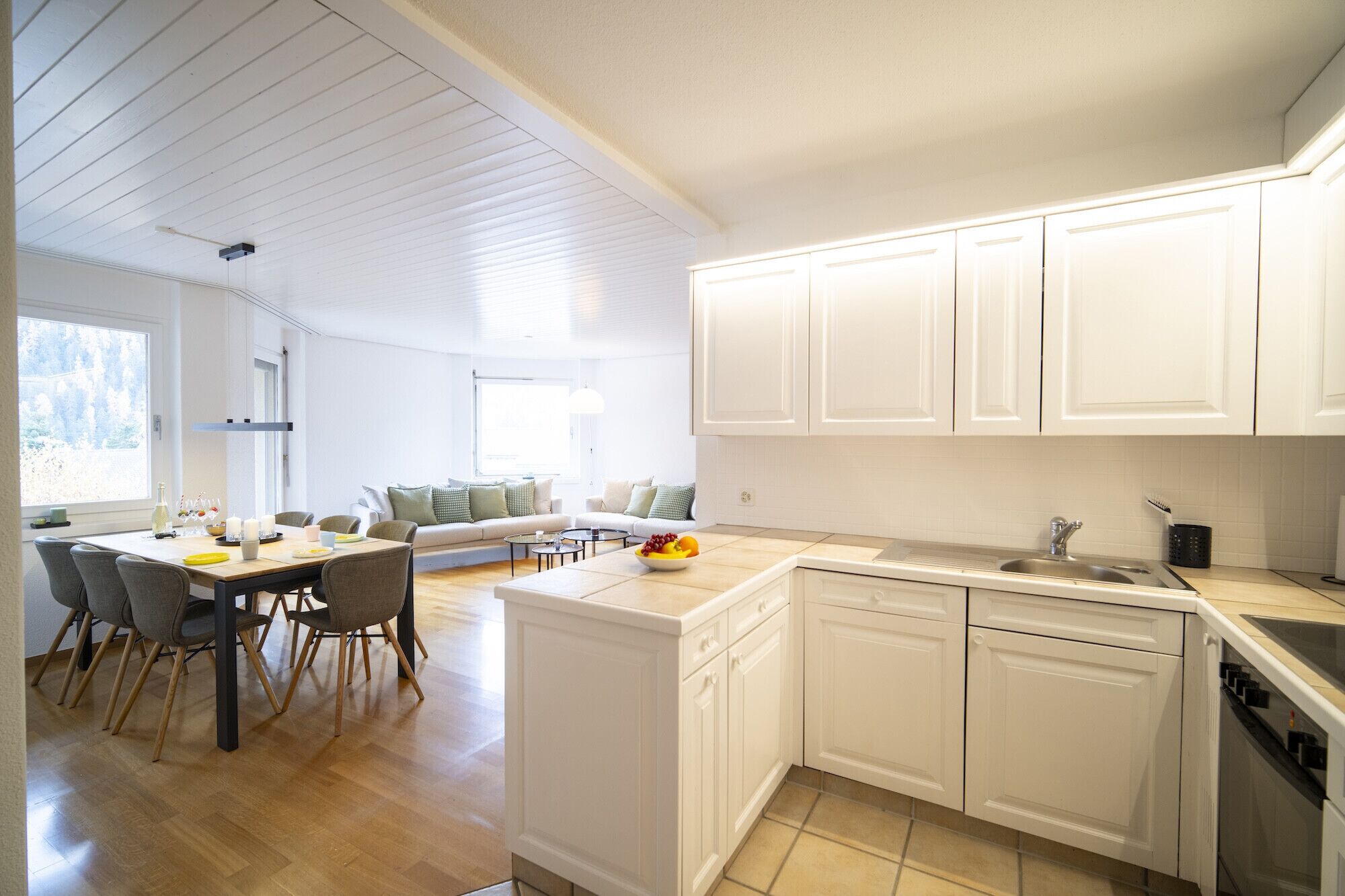 Fridge, oven, dishwasher, coffee/tea maker
