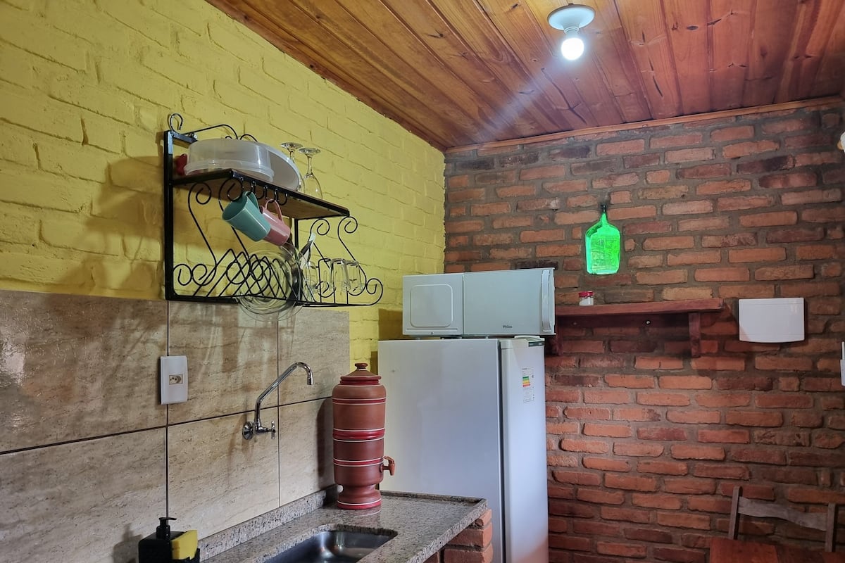 Superior Double Room, Lanai, Hill View | Private kitchenette | Fridge, microwave, cleaning supplies