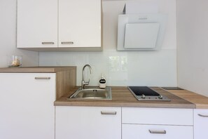 Fridge, microwave, stovetop, dishwasher