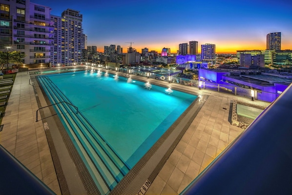 Outdoor pool, a heated pool