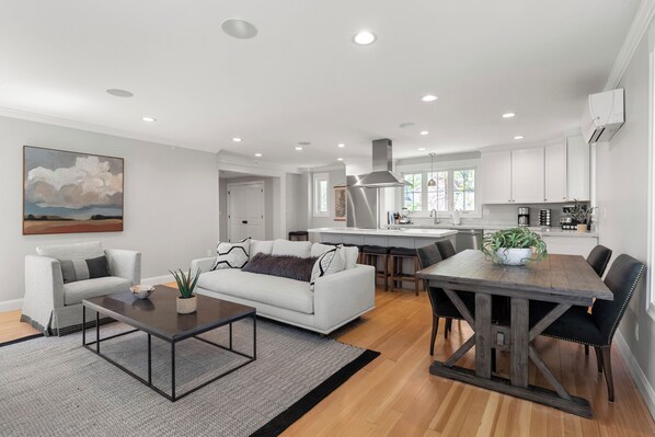 TV, fireplace - Beautifully Appointed 3-Bedroom Apartment w/Roofdeck, Central Andover location (Andover)