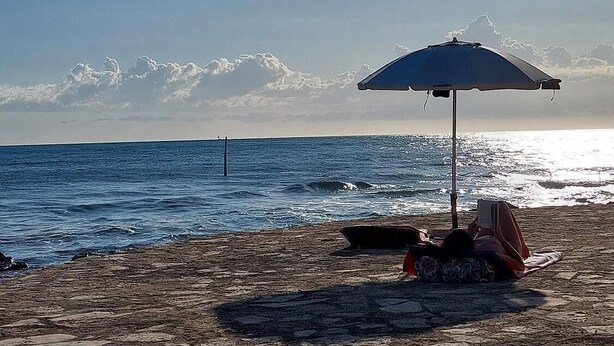 On the beach - Renovated apartment with private terrace, WiFi, parking near Novigrad (Novigrad)