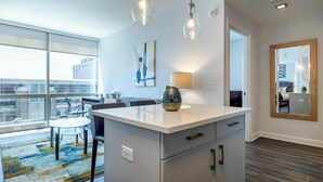 Deluxe Apartment, Kitchen | Living area | Smart TV - Atlantic Station West (Stamford)