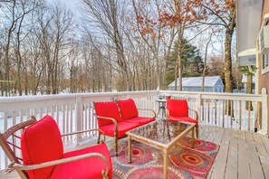 Terrace/patio - 8 Mi to Big Boulder Mountain: Cabin w/ Decks! (Albrightsville)