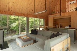 Chimenea y estéreo 