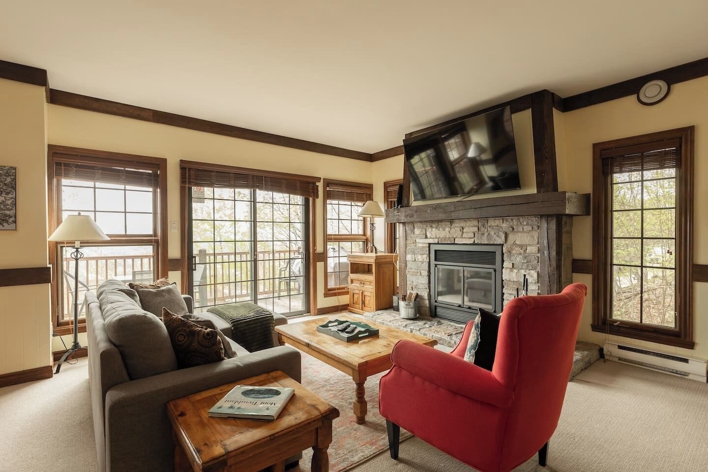 Télévision, cheminée