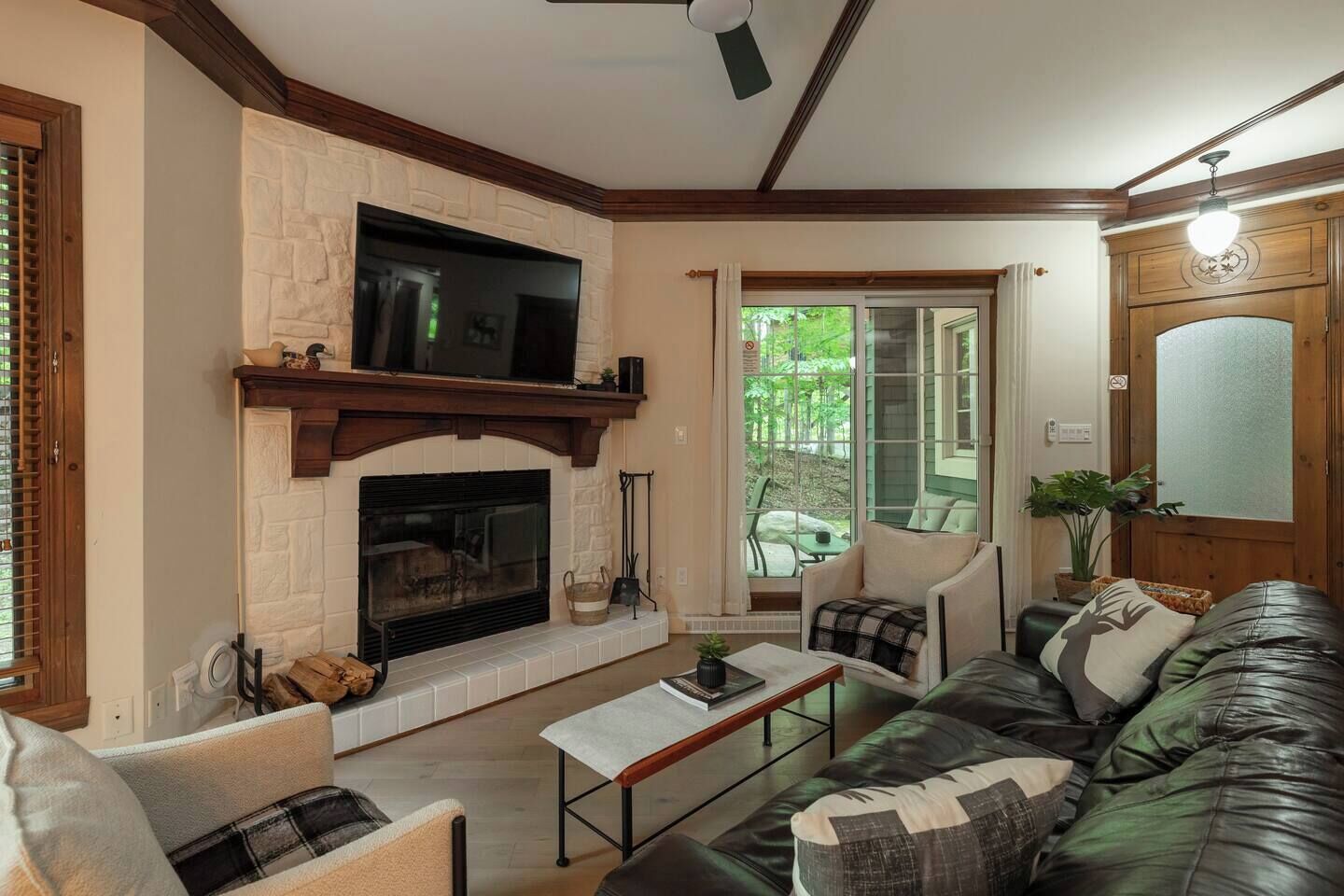 TV, fireplace, stereo