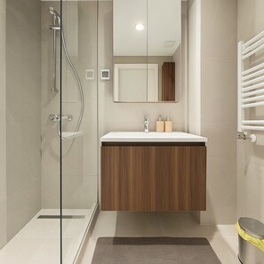 Appartement Deluxe, véranda, vue cour intérieure | Salle de bain