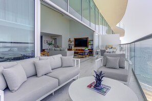 Luksus-penthouselejlighed - havudsigt | Balkon