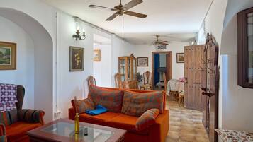 Televisión y chimenea