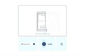 Un plan d’aménagement d’une chambre d’hôtel comprenant un lit, un bureau et une chaise.