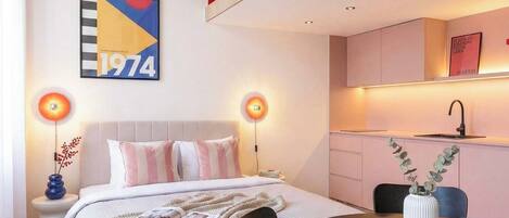 2 bedrooms, desk, iron/ironing board, travel cot