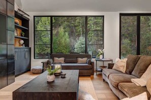 TV, fireplace, offices - Abode at Warm Springs on The River, Ketchum (Ketchum)