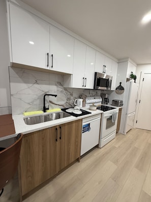 Kühlschrank, Mikrowelle, Ofen, Herdplatte