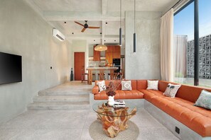 Luxury Villa, Pool View | Living area | 50-inch Smart TV with digital channels, Netflix, streaming services - Garden Villa Ubud By BREIG (Ubud)