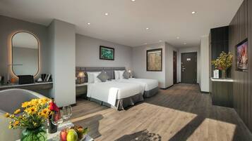 Quarto duplo executivo | Escrivaninha, Wi-Fi de cortesia