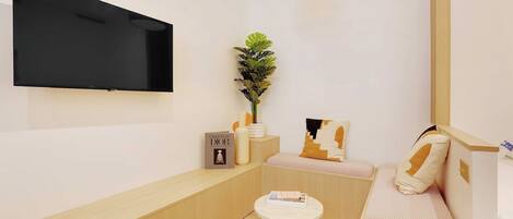 Desk, iron/ironing board, travel cot, free WiFi