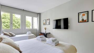 Desk, iron/ironing board, free WiFi, bed sheets