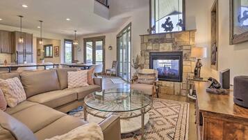 TV, fireplace, video games, foosball