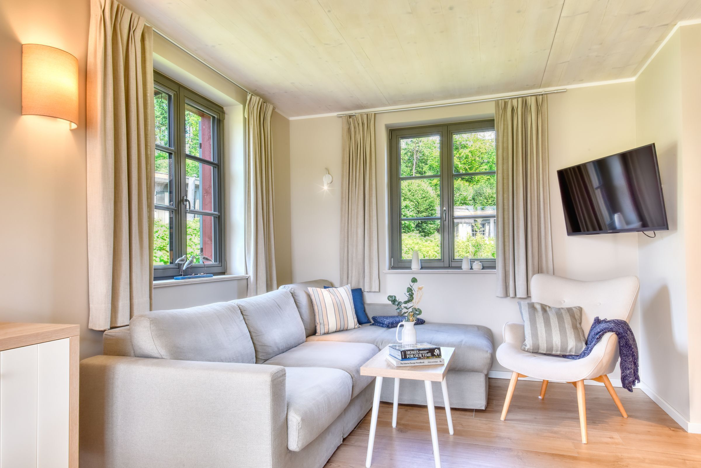 Fernseher, Kamin, Tischtennisplatte