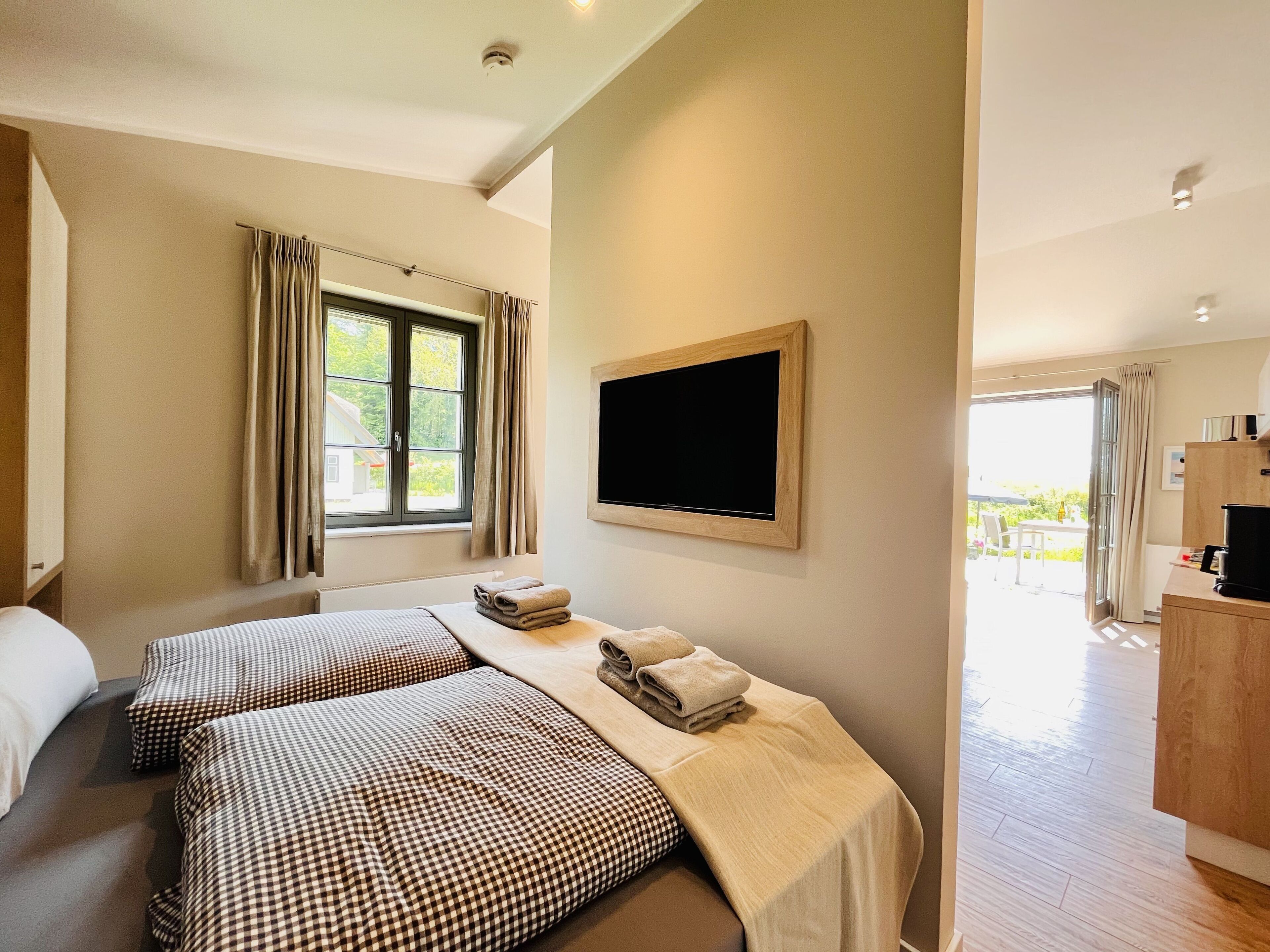 1 slaapkamer, een strijkplank/strijkijzer, gratis wifi