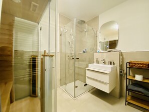 Shower, hair dryer