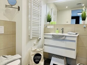Hair dryer, towels