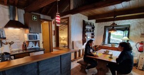 Fridge, microwave, oven, toaster