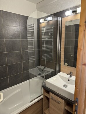 Hair dryer, soap, toilet paper