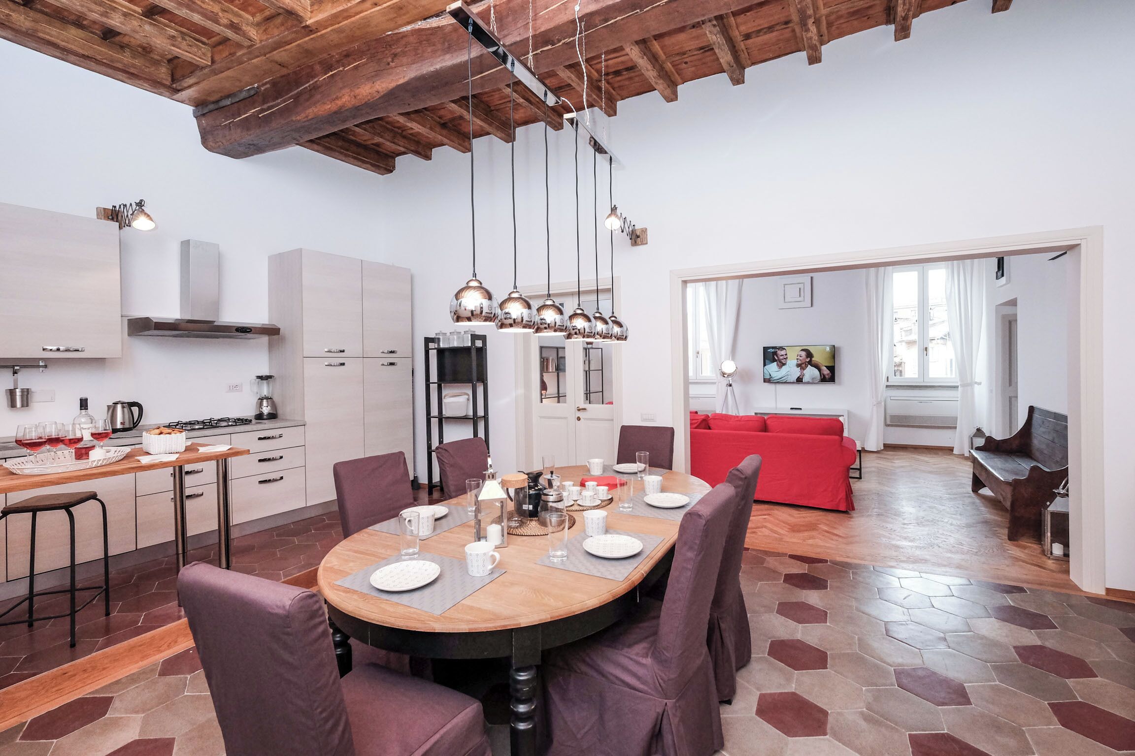 Regal Home in Trastevere (Piazza di S. Apollonia 3) | Privat køkken | Servietter