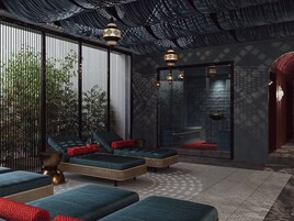 Sauna, hot tub, steam room, massages