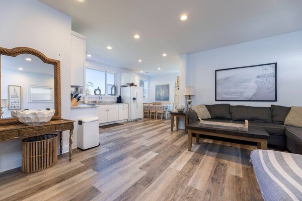 Main floor living room and kitchen