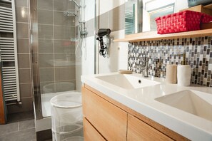 Shower, hair dryer