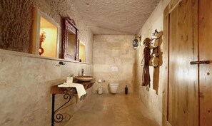 Shower, hair dryer, soap