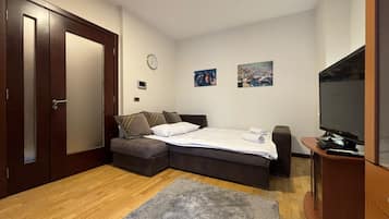 Standard Apartment, City View | 1 bedroom, blackout drapes, soundproofing, iron/ironing board