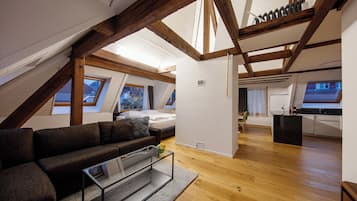Superior Apartment, Balcony, Lake View | Living area | Flat-screen TV