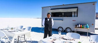 White Diamond in the middle of Uyuni salt flats Bolivia