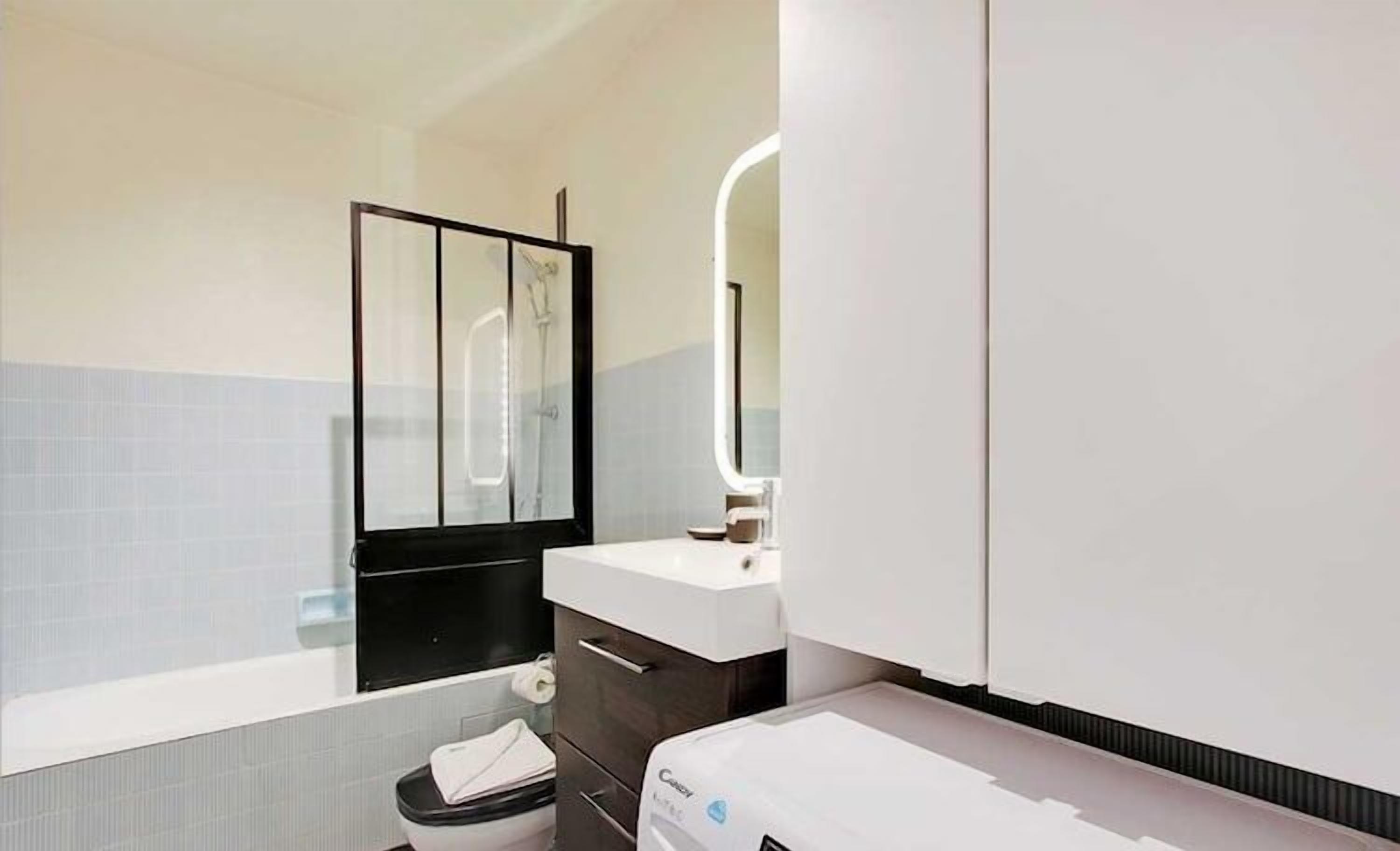 Hair dryer, towels