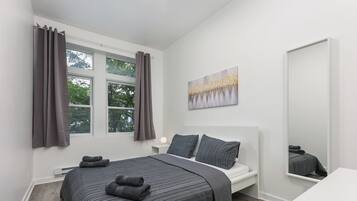 2 bedrooms, iron/ironing board, travel crib, WiFi