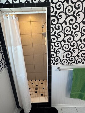 Shower, jetted bath, towels, soap - Charming 4-bedroom open concept house with all the amenities in Ponca City. (Ponca City)