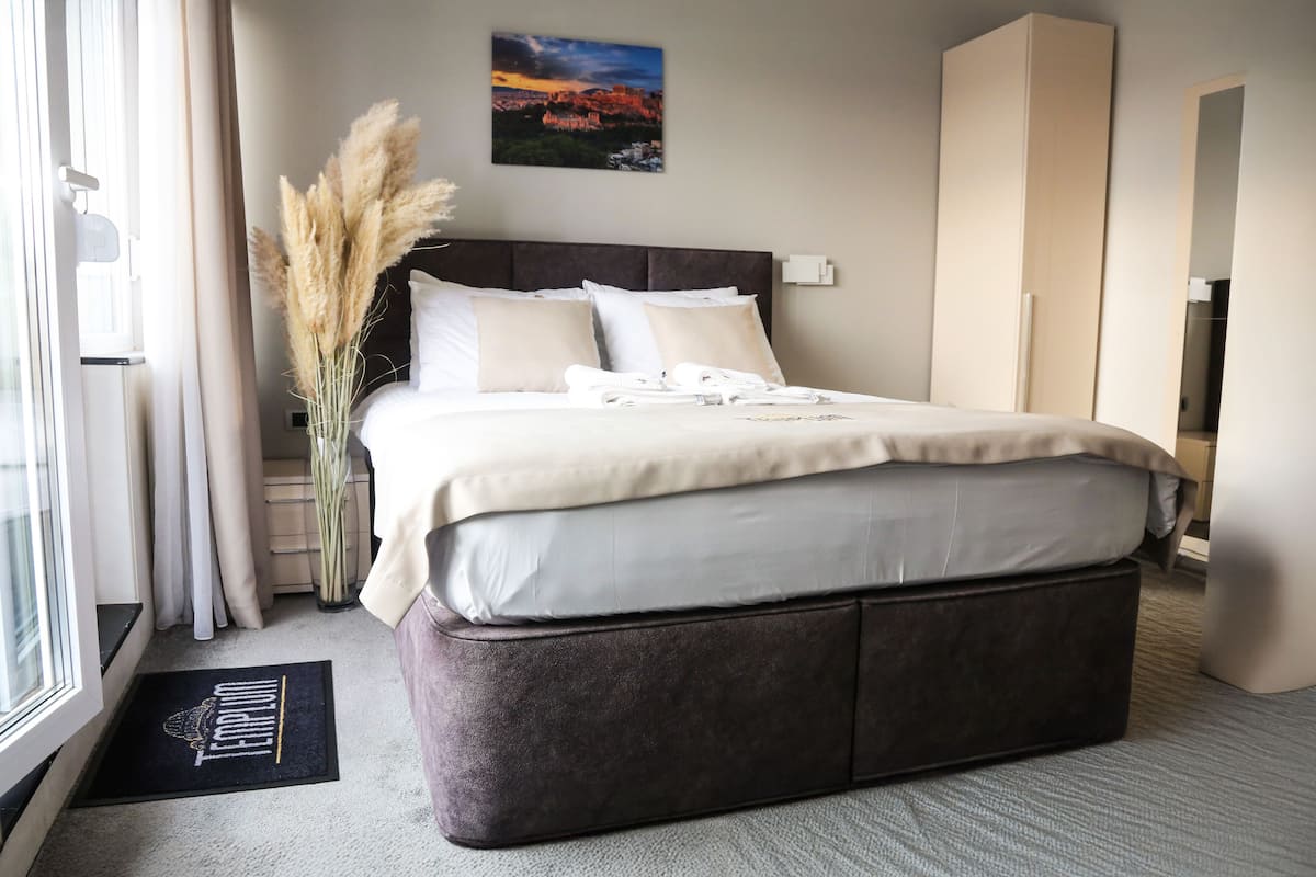 Premier Double Room, Patio, City View | 1 bedroom, in-room safe, desk, laptop workspace